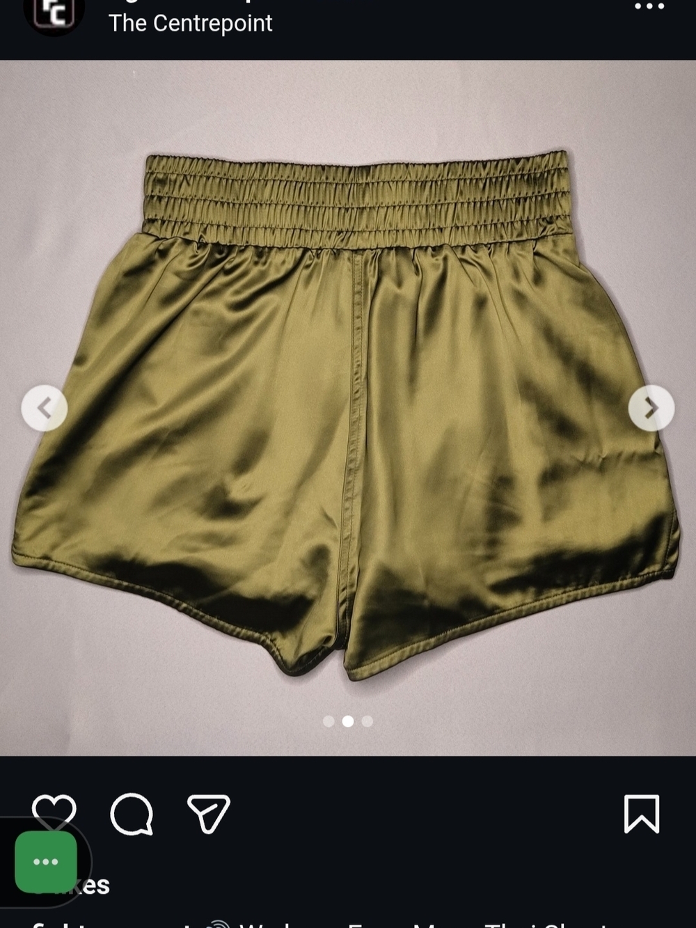 ATHENA Olive Satin Women's Shorts - Picture 5 of 9